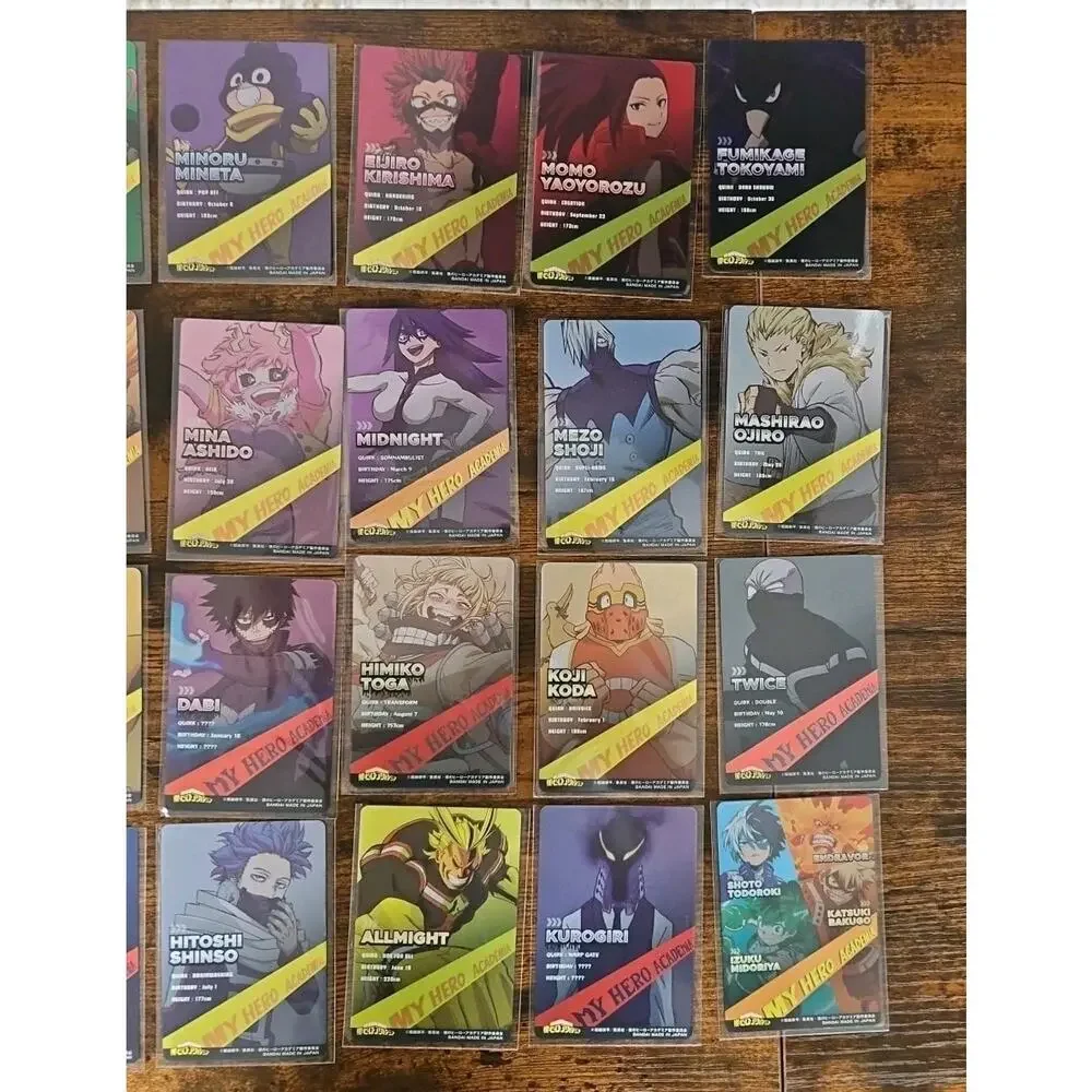 BANDAI My Hero Academia Hero Info Card Collection Complete‎ Set Of 44 Cards